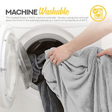 Load image into Gallery viewer, MONHOUSE Heated Throw - Electric Blanket - Digital Controller - Timer up to 9 hours, 9 Heat Settings, Auto Shutoff - Machine Washable - Single 130X160cm - Silver Shearling