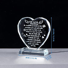 Load image into Gallery viewer, Movdyka Gifts for Friends Women, Friendship is Treasure Gifts for Girls on Birthday, Christmas, Glass Heart Plaque with Best Friend Sayings Ornaments