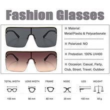 Load image into Gallery viewer, FOENIXSONG, Pack of 2, Fashion Sunglasses Oversized Gold Frame Brown/Gray Lens UV400 Flat Top Square Glasses for Men Women