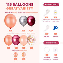 Load image into Gallery viewer, PartyBro Rose Gold Balloon Arch Kit | 115 Balloons with 6 Tools | Rose Gold Birthday Decoration for Girls & Women