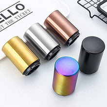 Load image into Gallery viewer, Push Down Bottle Opener,Magnetic Bottle Openers,Beer Bottle Openers for Men Automatic Bottle Opener,Beer Bottle Cap Opener Tool,Kitchen Gadgets Novelty Unique Gifts for Men(Black)