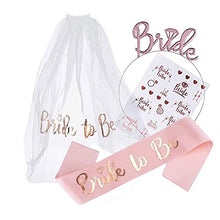 Load image into Gallery viewer, AIBAOBAO Bride to Be Sash, Hen Party Accessories Include Bride Headband Tiara, Veil with Comb, Sash, Tattoos, Bride to Be Gifts Decorations for Wedding, Bridal Shower, Bachelorette Party