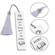 Load image into Gallery viewer, FINGERINSPIRE Teacher Appreciation Gifts Metal Bookmark Graduation Teachers Day Christmas Birthday Gifts for Teacher Tutor Professor Special Education Teachers - Thank You For Being Part Of My Story