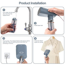 Load image into Gallery viewer, Cosicosy Travel Clothes Steamer, Garment Steamer Handheld Steamer for Clothes Portable Iron Steamer Wrinkle Remover for Home with Fast 25s Heat-up Detachable Water Tank Blue