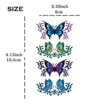 Load image into Gallery viewer, Butterfly Temporary Tattoos for women sexy 6 Pcs by Yesallwas,Waterproof long lasting Fake Tattoos Stickers for Arms Shoulders sexy body tattoos 6cmx10.5cm/2.36x4.13 inches (LxW)