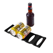 Load image into Gallery viewer, Webake 2Pcs Fridge Organisers Storage Holder Stacker Heat Resistance Portable Kitchen Shelves Pads Silicone for Water Bottles Beer Soda Cola Cans in Fridge, Table, Cabinet - Black