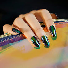 Load image into Gallery viewer, Coffin False Nails Gorgeous Mirror Holographic Chrome Effect Fake Nails Chameleon Nails Glitter False Nails 24PCS