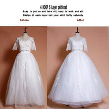 Load image into Gallery viewer, YULUOSHA Women's Crinoline Petticoat 4 Hoop Skirt 5 Ruffles Layers Ball Gown Half Slips Underskirt for Wedding Bridal Dress - White -
