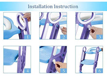 Load image into Gallery viewer, Potty Training Toilet Seat with Step Stool Ladder for Kids Children Baby Toddler Toilet Training Seat Chair with Soft Cushion Sturdy and Non-Slip Wide Steps for Girls and Boys (Blue Purple)