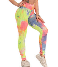 Load image into Gallery viewer, KIWI RATA Womens High Waist Butt Lifting Textured Yoga Pants Tummy Control Booty Scrunch Tight Stretchy Workout Leggings - Multicoloured - Large