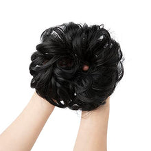 Load image into Gallery viewer, Hair Buns Hair Piece Messy Scrunchie for Women Girls Thick Updo Hairpieces Wavy Curly Ponytail Extensions Chignon Bun Donut Synthetic Black