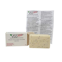 Load image into Gallery viewer, V55 MAX Salicylic Acid, Tea Tree Oil and Sulphur Soap Scrub for Spots Blackheads Milia Blemishes Problem Skin Suitable and Safe for those Prone to Acne - Paraben and Cruelty FREE - 100 grams