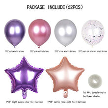 Load image into Gallery viewer, Purple Metallic Chrome Pink Silver Balloons Garland Arch Kit 62 Pcs Unicorn Theme Wedding&Birthday Decoration Globos Party
