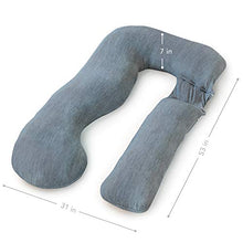 Load image into Gallery viewer, PharMeDoc Pregnancy Pillow, U-Shape Cooling Cover - Dark Grey with Detachable Side - Support for Back, Hips, Legs, Belly for Pregnant Women