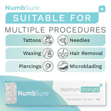Load image into Gallery viewer, Tattoo Numbing Cream By Numbsure - Fast Acting Deep Numb Cream For Tattooing, Laser Hair Removal – Topical Numbing Cream 30g