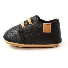 Load image into Gallery viewer, LACOFIA Baby Boys Lace-up Oxford Sneakers Infant Anti-Slip First Walking Shoes Black 3-6 Months
