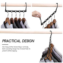 Load image into Gallery viewer, HOUSE DAY 10Pcs Space Saving Hangers, Clothes Organiser for Wardrobe, Clothes Hangers Space Savers, Magic Hangers, Space Makers - Black