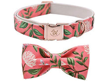 Load image into Gallery viewer, ELEGANT LITTLE TAIL Dog Collar with Bow, Cotton & Webbing, Bowtie Dog Collar, Adjustable Dog Collars for Small Medium Large Dogs
