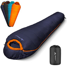 Load image into Gallery viewer, Forceatt Mummy Sleeping Bag for Adults and Teens in 3 Seasons and Cold Weather(26℉ to 59℉),Water-Resistant, Rip-Stop,Lightweight and Warm, Great for Camping, Backpacking and Hiking