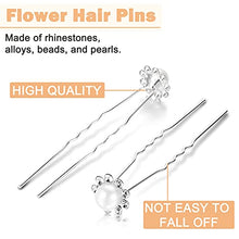 Load image into Gallery viewer, Flower Hair Clips, Bridal Hair Pins Pearl Hair Grips Crystal Hair Accessories for Wedding Women Girls Bridesmaid (20pcs)