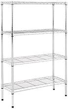 Load image into Gallery viewer, Amazon Basics 4-Shelf Shelving Unit, up to 160 kg per shelf, Chrome