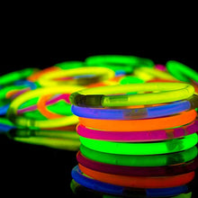 Load image into Gallery viewer, The Glowhouse 100 Premium Glow Sticks Mega Party Pack Kit 206PCS inc Connectors. Make Bracelets Necklaces Halos Balls Chains - UK Designed - Perfect for Kids and Adults