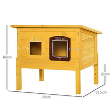 Load image into Gallery viewer, PawHut Garden Wooden Cat House Outdoor Pet Play Home Water-resistant Roof Kitty Shelter Kennel w/ith Door & Window