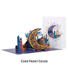 Load image into Gallery viewer, Eid Mubarak Pop Up Card | Ramadan Mubarak Gifts, Ramadan Kareem Cards, Blessed Ramadan, Eid Mubarak Cards and Gifts for Family | Blank | Handmade | 15cm x 20cm | Cardology