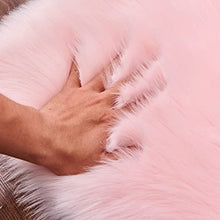 Load image into Gallery viewer, Faux Sheepskin Rug ,Rectangular,Fur Faux Fleece Fluffy Area Rugs Anti-Skid Yoga Carpet for Living Room Bedroom Sofa Floor Rugs (Pink, 23.6 x 35.4 inch)