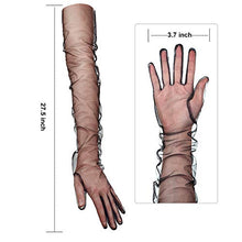 Load image into Gallery viewer, 4 Pairs Women's Long Tulle Gloves Sheer Wedding Bridal Gloves Elbow Length Opera Party Gloves