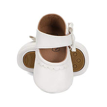 Load image into Gallery viewer, LACOFIA Baby Girls Ballerina Infant Christening Shoes Anti-Slip Bowknot Princess Prewalker, 3-6 Months, A White