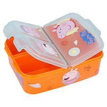 Load image into Gallery viewer, Official Peppa, George, Pig Characters Sandwich Lunch Snack Box Multi Compartment Kids Children School Includes Keychain