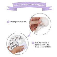 Load image into Gallery viewer, Wedding Balloons Purple Violet White Silver 50 pcs 12 inch Confetti Metallic Helium Latex Balloon with Purple Ribbon for Girls Birthday Baby Shower Bridal Party Event Decoration