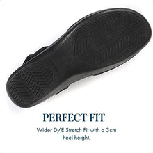 Load image into Gallery viewer, Pavers Slingback Sandals for Women - Wider D/E Fit, Anti-shock Insole, Wide Fit Stretch Shoes for Everyday Casual Wear - Flat Heel Ladies Sandals - Black Size 2 (35)