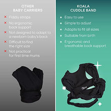 Load image into Gallery viewer, Koala Babycare Baby Sling Easy to Wear - Certified Ergonomic Support - Multi-Purpose Stretchy Baby Carrier Suitable up to 10 kg - Baby Wrap Carrier for Newborn - Black - Registered Design