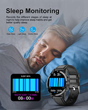 Load image into Gallery viewer, LIGE Smart Watch Make Answer Call, Voice Chat Fitness Tracker with Smart Notifications Heart Rate Monitor, Waterproof Smartwatch for Men Compatible with Android iOS Phones, Black Leather