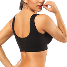 Load image into Gallery viewer, SIMIYA Comfort Bra, Womens Sports Bras Plus Size Sleep Bras for Girls in Yoga Bralette Leisure Stretch Crop Tops Vest (2 Pack (White+Black) #1, XL)