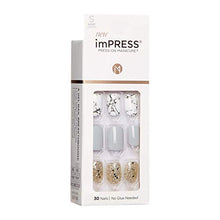 Load image into Gallery viewer, KISS imPRESS Press-On Manicure, Nail Kit, PureFit Technology, Short Press-On Nails, Square, Knock Out, Includes Prep Pad, Mini File, Cuticle Stick, and 30 Pre-Glued Fake Nails