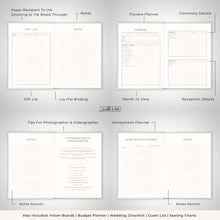 Load image into Gallery viewer, Wedding Planner Book and Organiser for the Bride | Tissue Wrapped in a Gift Box | 160gsm Ultra Thick Pages | This Elegantly Designed Planner Allows you to Plan Every Detail for your Special Day