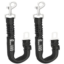 Load image into Gallery viewer, 2 Pack Premium Car Seat Belt for Dogs Cats Pets, Adjustable Safety Heavy Duty Elastic Lead Harness for Cars with Elastic Nylon Bungee Buffer (Black)