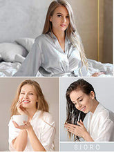 Load image into Gallery viewer, SIORO Womens Dressing Gown Silk Satin Robes for Womens Kimono Bridesmaid Bathobe for Wedding Party Short,Light Blue S