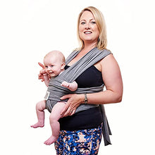 Load image into Gallery viewer, Baby Sling Wrap Premium Baby Carrier Newborn to Toddler - Original Stretchy Baby Wrap Carrier | One Size Fits All | Cozy & Soothing for Babies | Neutral Grey by Funki Flamingo
