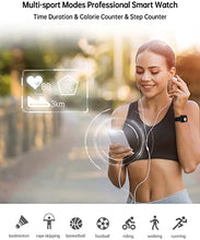 Load image into Gallery viewer, Popglory Smart Watch, Fitness Tracker with Blood Oxygen, Blood Pressure, Heart Rate Monitor, IP67 waterproof Smartwatch Fitness Watch Smart Watch for Men Women for Android iOS