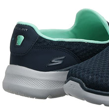 Load image into Gallery viewer, Skechers Women's GO Walk 6 Big Splash Sneaker, Navy Textile/Turquoise Trim, 6 UK