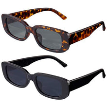 Load image into Gallery viewer, FANTESI 2 Pcs Rectangle Sunglasses, UV 400 Glasses Retro Square Sunglasses Eyewear for Women