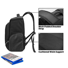 Load image into Gallery viewer, Trunab Console Carry Bag Backpack Compatible with PS5/PS4/PS4 Pro/PS4 Slim/Xbox One/Xbox One X/Xbox One S, Travel Case with Multiple Pockets for 15.6” Laptop, Game Accessories, Black, Patented Design