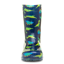 Load image into Gallery viewer, Zone - Kids Dinosaur Navy & Green Welly - Size 9 Child UK - Multicolour