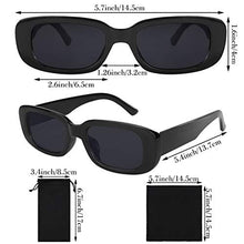 Load image into Gallery viewer, URATOT 12 Pack Small Rectangle Sunglasses Women Retro Glasses Vintage Square Eyewear Wide Frame Sunglasses with Storage Bag