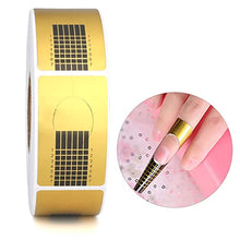 Load image into Gallery viewer, 500PCS Nail Art Forms Sticker, Extension Guide Self-adhesive Tips for Acrylic UV Gel Nail Art (Gold 2)