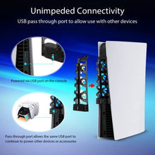 Load image into Gallery viewer, NexiGo PS5 Accessories Cooling Fan with LED Light, Efficient Cooling System, Easy to Install, Cooler Fan for Playstation 5 with 3 Fans Levels and Extra USB Port